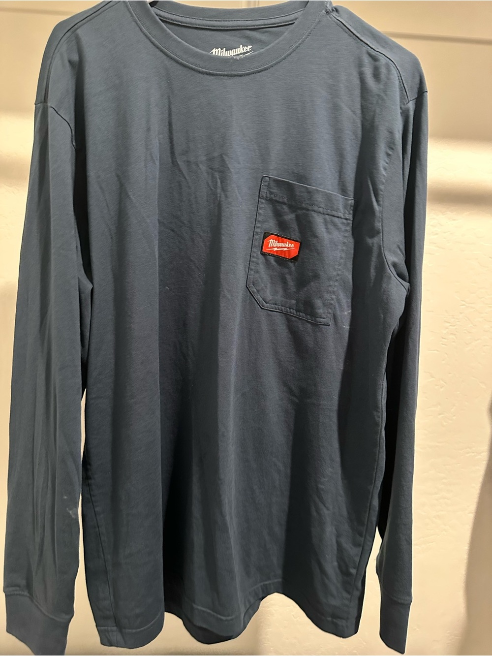 Milwaukee Long-Sleeve Pocket Tee in Slate Blue